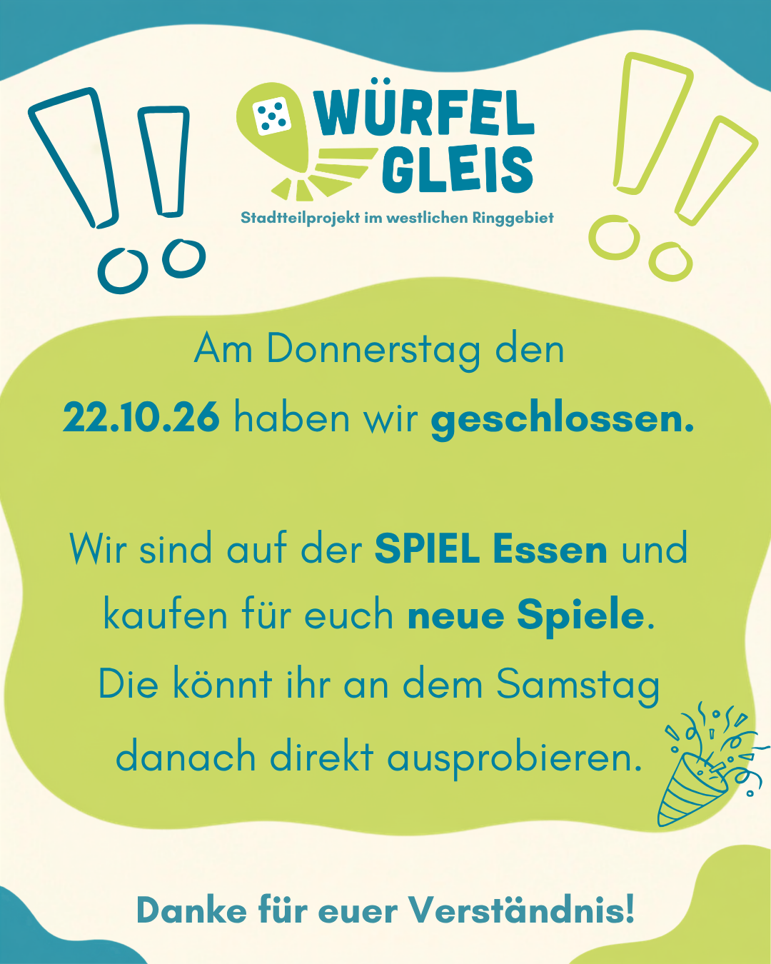 Spieletreff im Würfelgleis